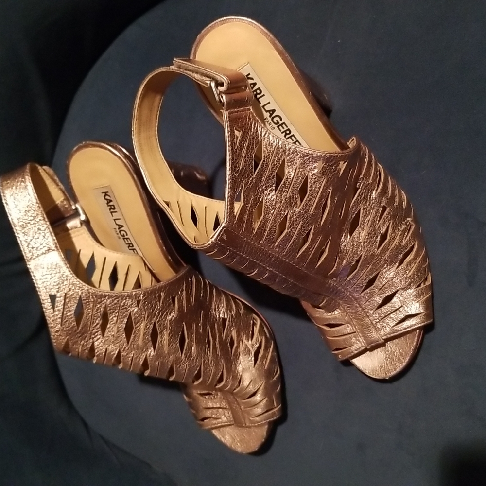 Karl Lagerfeld Gold Heels